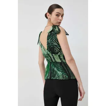 Dámská halenka Halenka s příměsí hedvábí Guess zelená barva, vzorovaná W3GH92.WE550 87A, vel. S