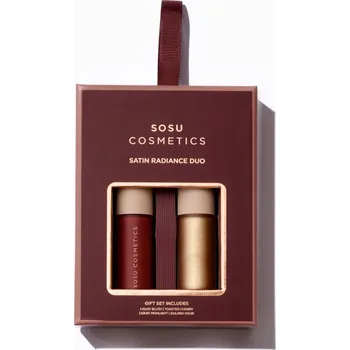 Rozjasňovač SOSU Cosmetics Satin Radiance Duo SOSU Cosmetics Liquid Blush tekutá tvářenka 9 ml + SOSU Cosmetics Liquid Highlight tekutý rozjasňovač 9 ml