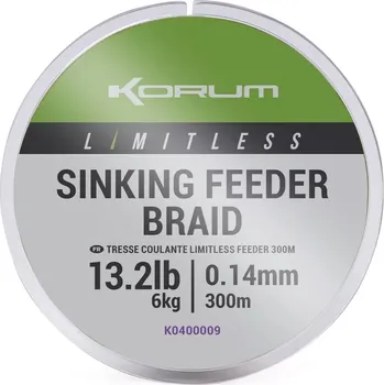 Korum Splétaná Šňůra Limitless Sinking Feeder Braid 300m AKCE - 0,14mm 6kg