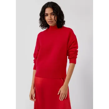 Dámské tričko s.Oliver svetr se stojáčkem červený Velikost: 34