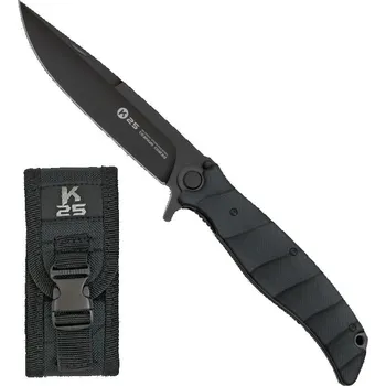 K25 Nůž zavírací K25 G10 černá čepel ČERNÝ pouzdro