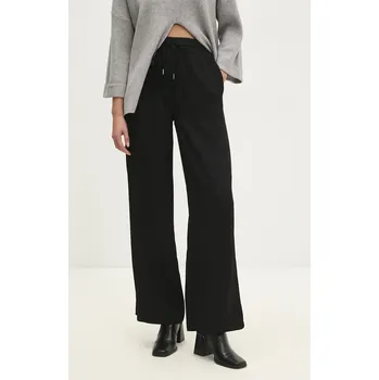 Dámské kalhoty Kalhoty Answear.LAB dámské, černá barva, jednoduché, high waist 45042.tos 99X, vel. M