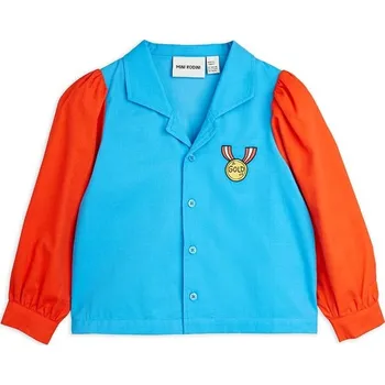 Chlapecká košile Dětská bavlněná košile Mini Rodini Medal 2422010300 modrá 55X, vel. 80-86