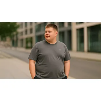 Pánské tričko Tričko nadměrné velikosti Šedý 9XL