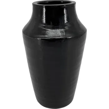 Váza Clay - II.jakost Černá keramická váza Runa 13,5×13,5×23 cm - lesklá, II.jakost