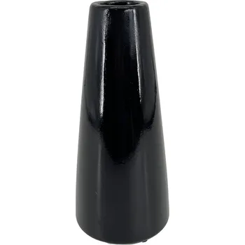 Váza Clay - II.jakost Černá keramická váza Cora, 11,5x11,5x26 cm - lesklá, II.jakost