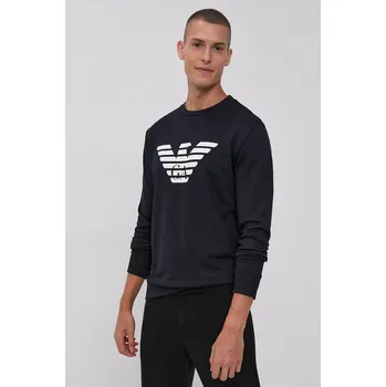 Pánská mikina Mikina Emporio Armani pánská, tmavomodrá barva, s potiskem, 8N1MR6 1JRIZ 8N1MR6.1JRIZ 59A, vel. XXL