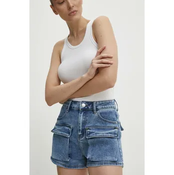 Dámské kraťasy Džínové šortky Answear.LAB dámské, hladké, high waist LS9267.HWK modrá 55X, vel. S