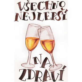 Přáníčko BeBechy - bílé - Na zdraví