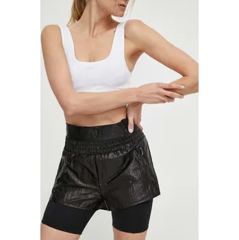 Dámské kraťasy Kraťasy EA7 Emporio Armani dámské, černá barva, hladké, high waist TNFQZ.3DTS68.1200 99X, vel. XS