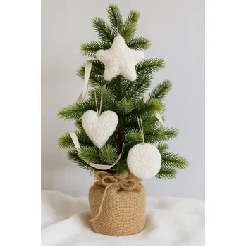 Vánoční dekorace Christmas Ornament 3 Lu Set - White