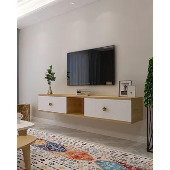 Televizní stolek TV stolek Zuzu 150 - Sapphire Oak, White