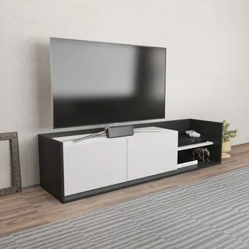 Televizní stolek TV stolek Krog - Anthracite, White