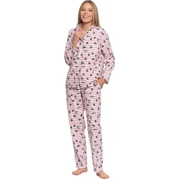 Dámské pyžamo Pyžamo Moraj PDD6300-002 long/r S-2XL růžová M