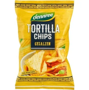 Slaná pochutina Dennree Tortilla chipsy slané BIO 125 g