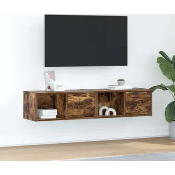 Televizní stolek vidaXL TV skříňky 2 ks 60x31x25,5 cm Dřevěné konstrukce [861437] Barva: kouřový dub