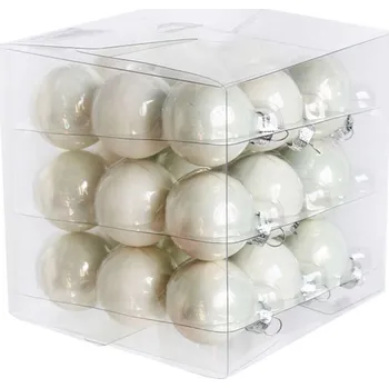 Vánoční ozdoba KLIA Koule sklo 2,5cm/27ks bílá