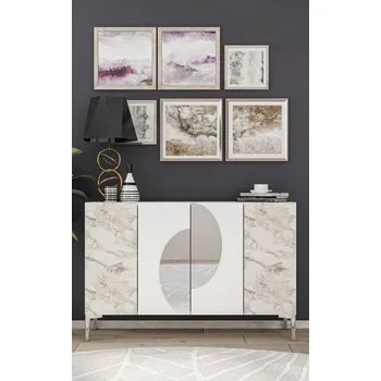 Komoda Konzolový stolek Afra KM120 - White, Silver