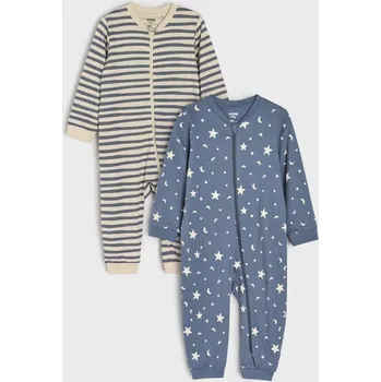 Sinsay - Sada 2&nbsp;kusů bavlněných overalů - indigo - 633EM-57X - 633EM-57X-56