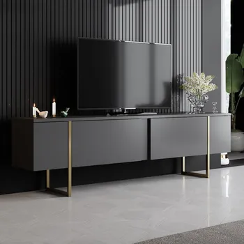 Televizní stolek TV stolek Luxe - Anthracite, Gold