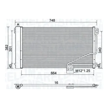 Výparník klimatizace Kondenzátor, klimatizace MAGNETI MARELLI 350203738000