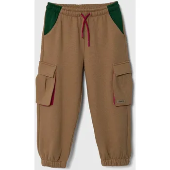 Dětské tepláky Sisley béžová barva, hladké 30UNXF017.G.SEASONAL 08X, vel. 170