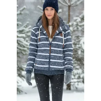 Dámská mikina Dámská bundomikina s kožíškem VINTE modrá Již pouze vel. M a L