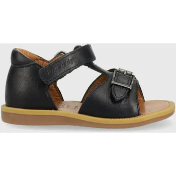 Dívčí obuv Dětské kožené sandály Pom D'api tmavomodrá barva O1CLAA04R1.19.23 99X, EUR 19