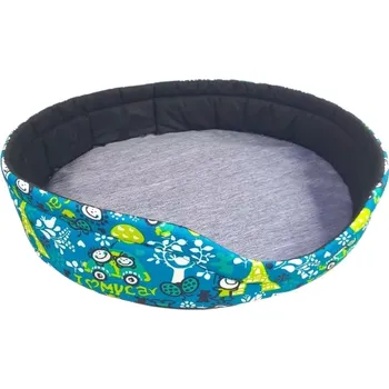 Pelíšek pro psa Pelech oválný 70x60x16 cm Modrý