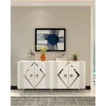 Komoda Konzolový stolek Domino KB150 - White, Silver