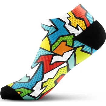 Pánské ponožky Walkee barevné kotníkové ponožky - Mozaik Barva: Oranžová, Velikost: 42-47