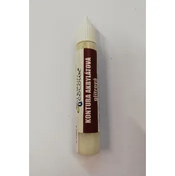 Speciální výtvarná barva Kontura akrylátová glitrová 20 g - odstín č.40 - stříbrná