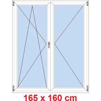 Okno Soft Dvoukřídlé balkonové dveře 165x160 cm, otevíravé a sklopné