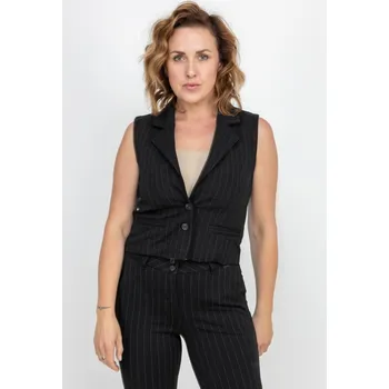 Dámská vesta Red Button dámská vesta s jemným proužkem černá Velikost: M