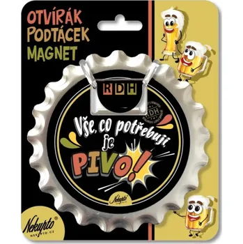 Otvírák Nekupto Otvírák na pivo, podtácek Vše, co potřebuji, je pivo NOW