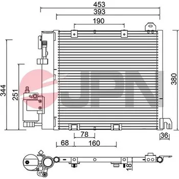 Výparník klimatizace Kondenzátor, klimatizace JPN 60C9112-JPN