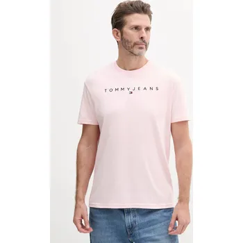 Pánské oblečení Bavlněné tričko Tommy Jeans DM0DM20744 růžová 03X, vel. M