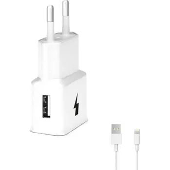 Pouzdro na mobilní telefon WG - Síťová nabíječka 1x USB-A, Quick Charge 3.0, 5V-9V-12V, kabel USB-A na Lightning, bílá 4791