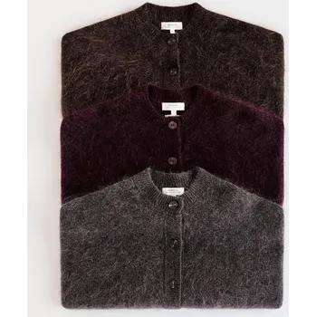 Dámský svetr Reserved - Kardigan s moherem - tmavě šedá - 360HK-90X - 360HK-90X-S