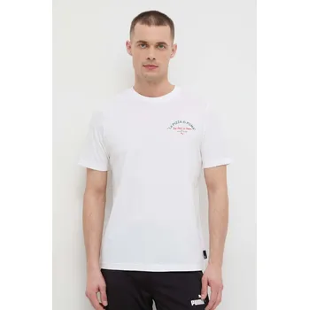 Pánské tričko Bavlněné tričko Puma 625415 bílá 00X, vel. S