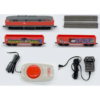 Modelová železnice H0 - startset nákladní vlak s lokomotivou BR218 + vozy, kolejivo s podložím / PIKO 57032