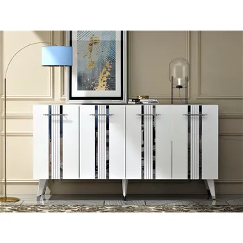 Komoda Konzolový stolek Asel - White, Silver