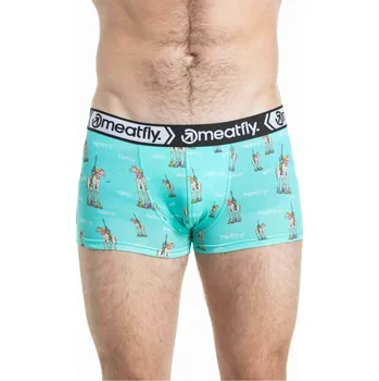 Boxerky Pánské boxerky Meatfly Balboa Double tyrkysová/šedá XXL