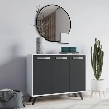 Komoda Víceúčelová skříňka Piffa - White, Anthracite