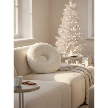 Dekorativní polštářek Sinsay - Dekorační polštář donut s beránkovým povrchem - bílá - 627GO-00X - 627GO-00X-ONE