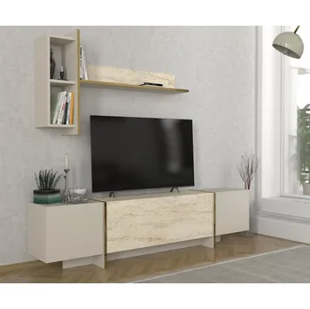 Televizní stolek TV stěna / Sestava pod TV Veyron - Travertine