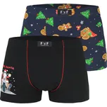 FANNIFEN Vánoční Sada: Bavlněné Vánoční boxerky G5215 Velikost: M