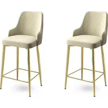 Barová židle Bar Stool Set (2 Pieces) Enox - Cream, Gold