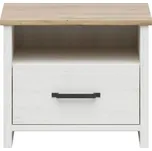LOKSA noční stolek KOM1S, borovice bílá anderson