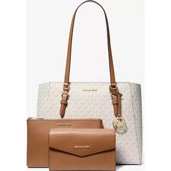 MICHAEL KORS dámská kožená kabelka velká a crossbody 3v1 Charlotte mléčná